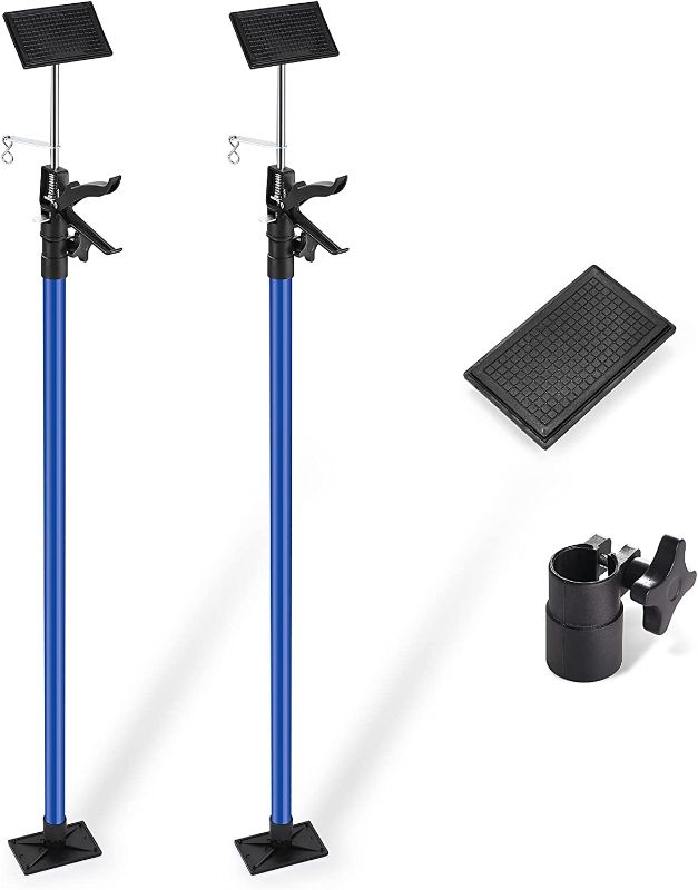 Photo 1 of Support Pole Adjustable, Steel Telescopic Quick Support Rod, 3rd Hand Support System, Extends from 45” to 114”, Supports for Cabinet Jacks Cargo Bars Drywall Support (2 pcs)
