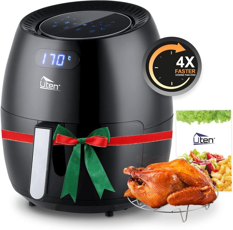 Photo 1 of Air Fryer 6.9QT/6.5L, Uten 1700W High-power 8 in 1 Deep Frying Mode, Rapid Heating up, Non-Stick Oven, Oilless Cooking, Fast Heat up/Time Control, LED Digital Touchscreen, Black
