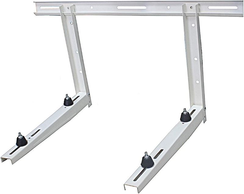 Photo 1 of DuctlessAire Outdoor Wall Mounting Bracket - Heavy-Duty, Adjustable, for Mounting Mini Split Condensers Above Ground, Intended for 9,000-36,000 BTU Units, White
