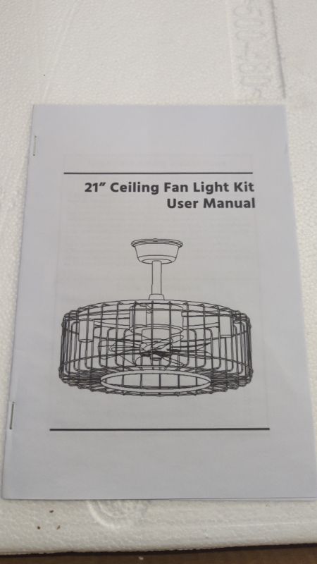 Photo 1 of Ceiling Fans with Lights, Low Profile Caged, Enclosed Bladeless Flush Mount Small Industrial Ceiling Fan with Light