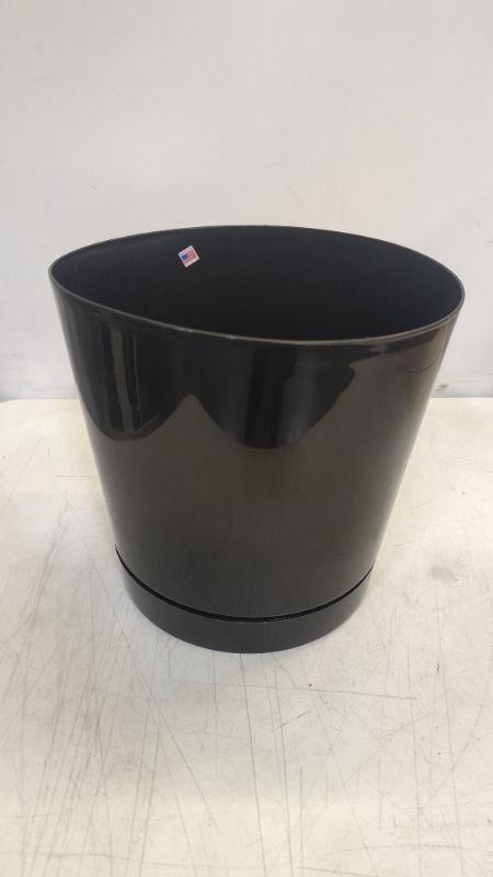 Photo 3 of Novelty Majestic Full Depth Round Cylinder Pot, Glossy Black, 12-Inch (10128)
