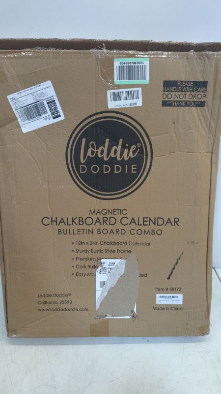 Photo 2 of Loddie Doddie 18x24 Rustic Framed Chalkboard Calendar and Bulletin Combo Board. Includes Chalk Markers, Push-Pins and Magnets. Blackboard - Calendar - Cork Board. Perfect for Organizing Your Space Rustic 18x24