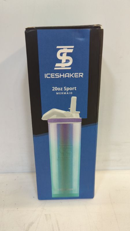 Photo 2 of Ice Shaker 20 Oz Shaker Bottle, Stainless Steel Water Bottle and Protein Shaker, As Seen on Shark Tank, Reusable Stainless Steel Water Bottle, Gym Water Bottle, Mermaid
