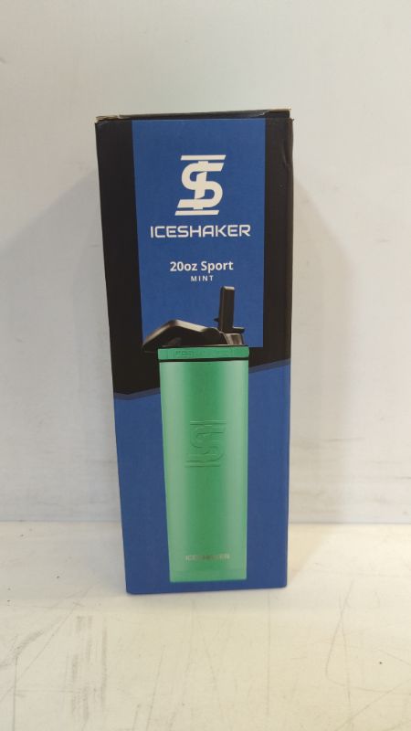 Photo 2 of Ice Shaker 20 Oz Sport Bottle, Stainless Steel Water Bottle with Straw Lid, As Seen on Shark Tank, Insulated Kids Water Bottle, Mint 20 oz Mint1011869342
