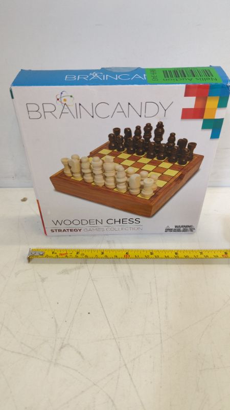 Photo 2 of BrainCandy Wooden Travel Chess Set - Compact & Stylish Game for On-The-Go Fun