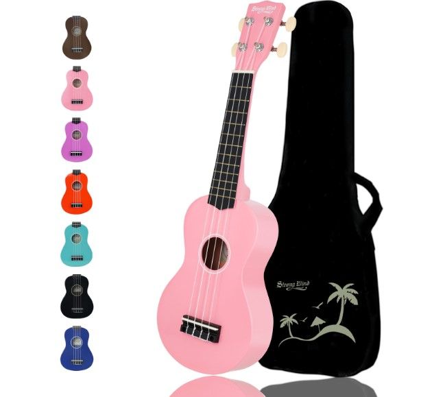 Photo 1 of Strong Wind Soprano Ukulele for Beginner, 21"Hawaiian Ukelele, Educational Tools for Children Pink
