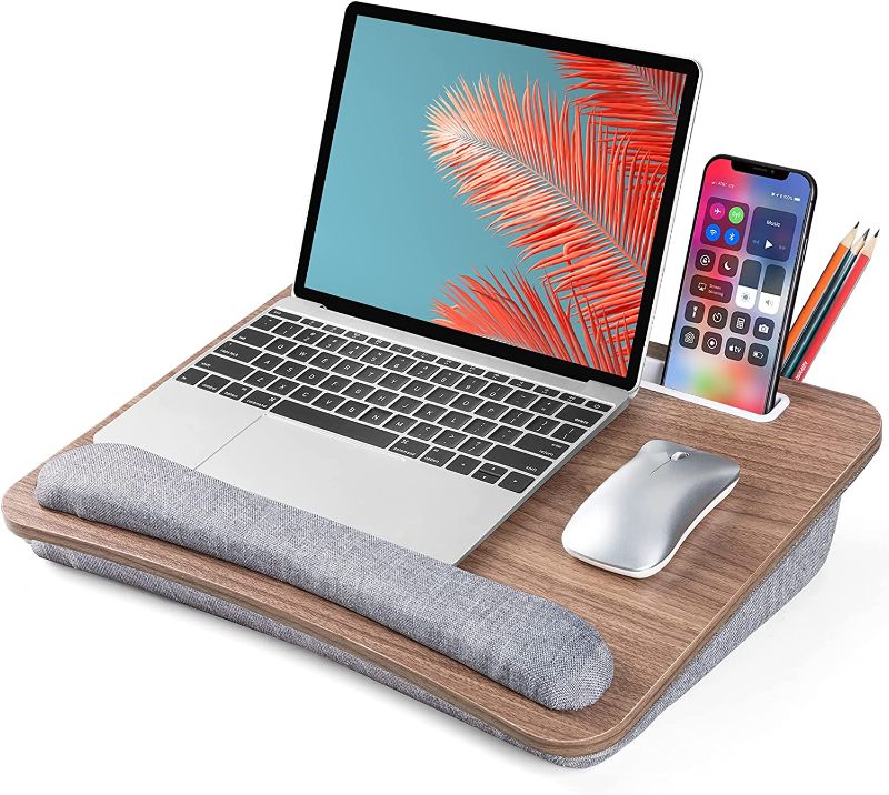 Photo 1 of LORYERGO Lap Desk, Lap Desk for Laptop, Fits up to 15.6", Lap Stand for Bed & Couch, Laptop Lap Desk with Cushion, w/Wrist Pad & Media Slot, for Adult & Kid -LELD12
