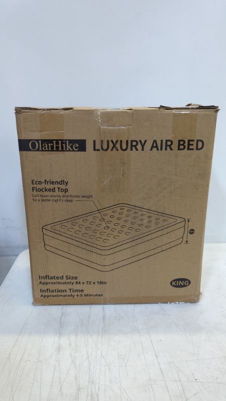 Photo 2 of OlarHike Air Mattress with Built in Pump, King Size 18 Inch Elevated Quick Inflation/Deflation Inflatable Bed, Durable Family Blow Up Bed, Ideal for Camping, Home, Guest, Travel Cushion, Indoor
