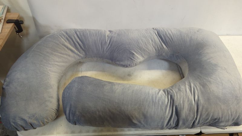 Photo 3 of Pregnancy Pillow, U Shaped Pregnancy Body Pillow, Pregnancy Pillows for Sleeping with Zipper Removable Cover (Gray- Velvet)