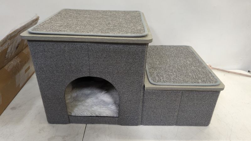 Photo 3 of Made4Pets Cat Stairs for Bed, Pet Steps Puppy Dog Ladder for Old Cats, Doggie Step Stool for Small Dogs with Storage, Dog Ramps for Sofa High Beds, Foldable Doggy Bed Stair Perch for Couch Window
