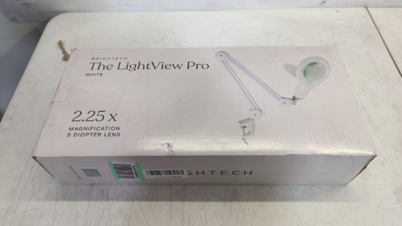 Photo 2 of Brightech LightView PRO Magnifying Desk Lamp, 2.25x Light Magnifier, Adjustable Magnifying Glass with Light for Crafts, Reading, Close Work - White