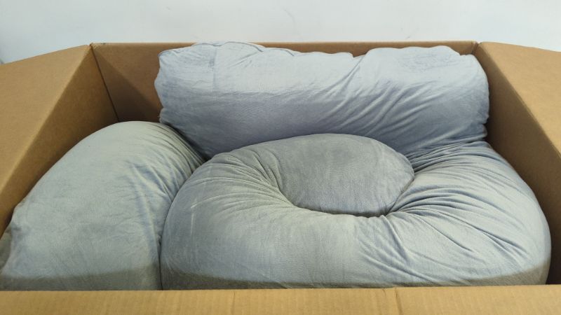 Photo 3 of Pregnancy Pillow, U Shaped Pregnancy Body Pillow, Pregnancy Pillows for Sleeping with Zipper Removable Cover (Gray- Velvet)