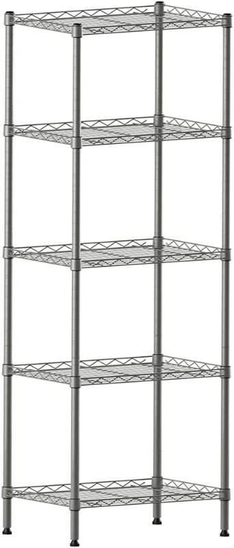 Photo 1 of 5 Wire Shelving Metal Rack Adjustable Unit Storage Shelves for Laundry Bathroom Kitchen Pantry Closet Silver
