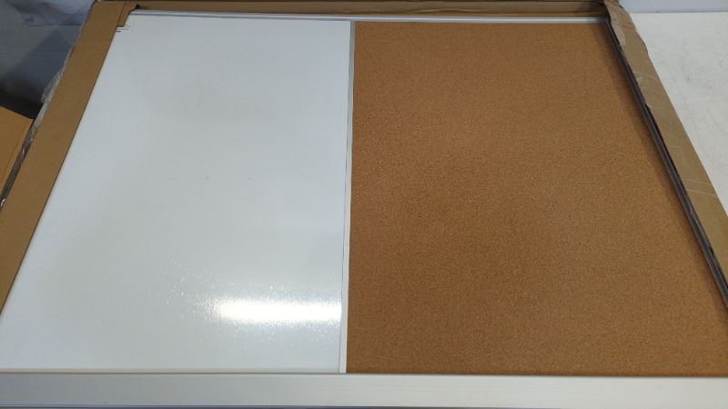 Photo 3 of Vision Board 2023: Large 36" x 48" White Board and Cork Board Combo, Magnetic Half Bulletin Corkboard Combination for Office Wall | Memo Board for Notes, Dry Erase Whiteboard | Markers, Eraser, Pins 48" x 36"