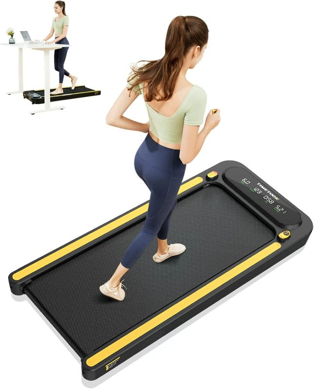 Photo 1 of TIMETOOK Under Desk Treadmill, 2 in 1 Portable Treadmill 2.5HP Walking Treadmill with 265lb Weight Capacity, Walking Pad Design, Desk Treadmill for Home Office with IR Remote Control
