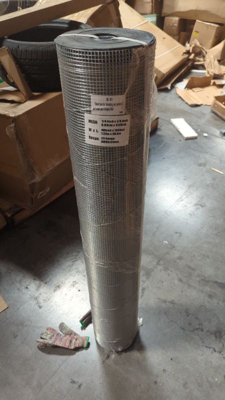 Photo 3 of Seboss Hardware Cloth 1/4 inch 48 x 100 ft Mesh 23 Gauge - Hot Dip Galvanized After Welding - Galvanized Wire Mesh Roll Chicken Wire Fencing Gopher Wire Cage Wire
