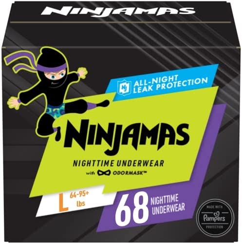Photo 1 of Pampers Ninjamas Nighttime Bedwetting Underwear Boys Size L (64-125 lbs) 68 Count (Packaging & Prints May Vary)
