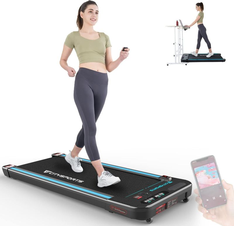 Photo 1 of CITYSPORTS Treadmills for Home, Under Desk Treadmill Walking Pad with Audio Speakers, Slim & Portable Remote Dual LED Display, Office Home
