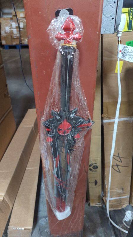 Photo 2 of 31inch Fantasy Foam Sword Wolf Gravestone, Black & Red High Density Foam for Cosplay and Collection Genshin Impact, Red & Black
