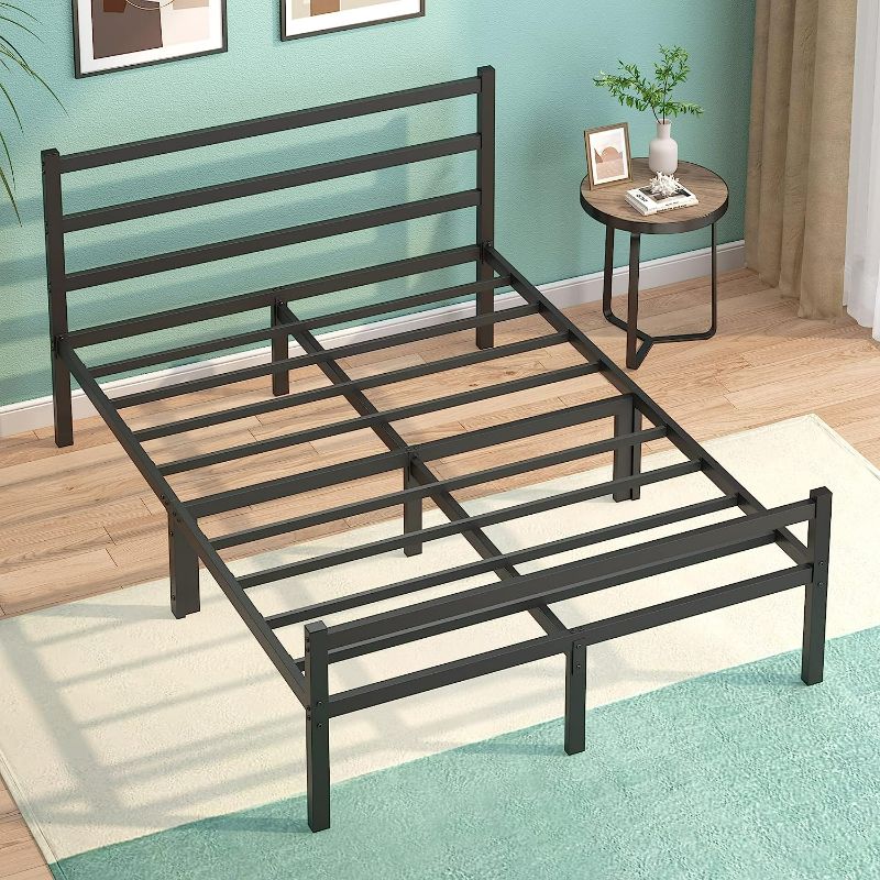 Photo 1 of FEMOND Full Bed Frame with Headboard and Footboard, 14 Inch Metal Bed Frame Platform with Storage, Noise Free, Heavy Duty Steel, No Box Spring Needed, Anti-Slip, Easy Assembly (Max Load: 2000lb)
