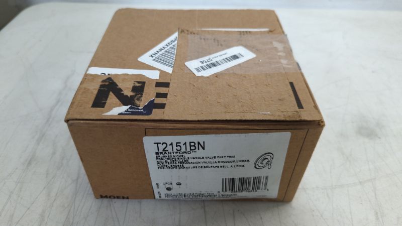Photo 1 of Moen Brantford Brushed Nickel Pressure Balancing Traditional Tub and Shower Trim Kit, Bathroom Shower Lever Handle with Escutcheon (Posi-Temp Valve Required), T2151BN 1 Count Brushed Nickel
