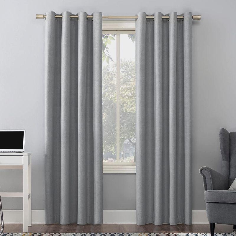 Photo 1 of Sun Zero Columbia Thermal Insulated 100% Blackout Grommet Curtain Single Panel, 50" x 95", Silver Gray
