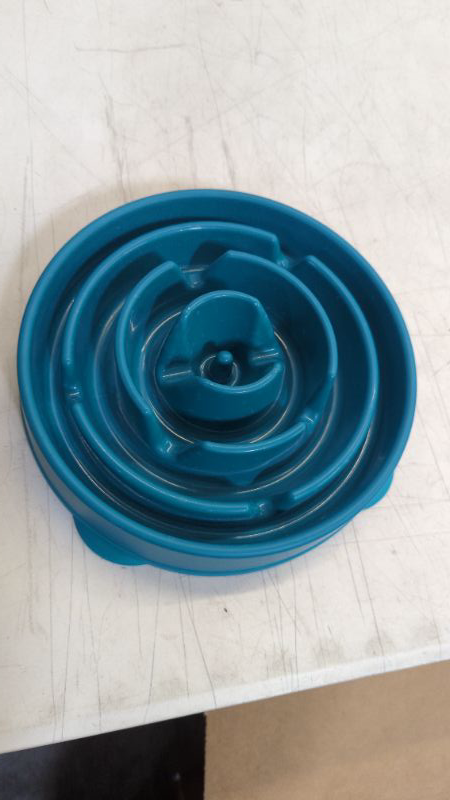 Photo 2 of Outward Hound Fun Feeder Slo Bowl, Slow Feeder Dog Bowl, Large/Regular, Turquoise
