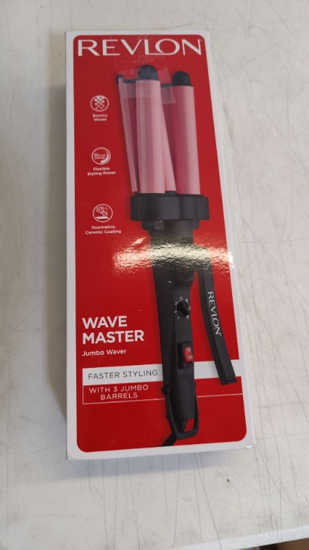 Photo 2 of Revlon 3 Barrel Jumbo Hair Waver | Long-Lasting, Natural Looking Waves, (Pink)