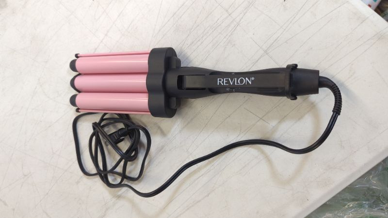Photo 1 of Revlon 3 Barrel Jumbo Hair Waver | Long-Lasting, Natural Looking Waves, (Pink)