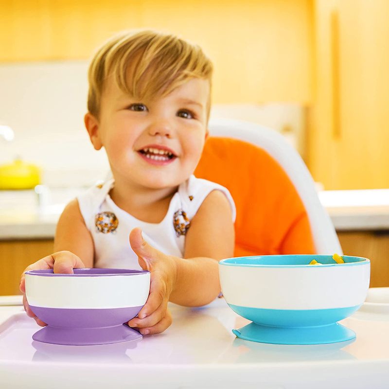 Photo 1 of Munchkin® Stay Put™ Suction Bowls for Babies and Toddlers, 2 Pack, Green/Purple
