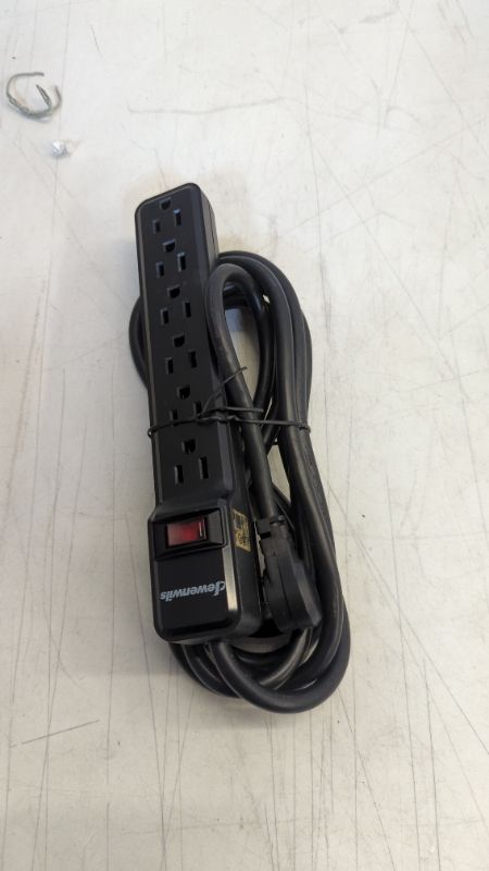 Photo 3 of DEWENWILS 6-Outlet Power Strip Surge Protector with 10 Foot Long Extension Cord, Low Profile Flat Plug, 15 Amp Circuit Breaker, 500 Joules, Wall Mount, UL Listed, Black
