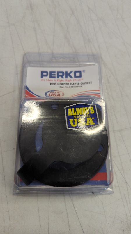 Photo 1 of Perko 0484DP0BLK Cap & Gasket for 0447DP1CHR Fishing Rod Holder, Black