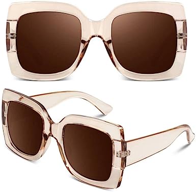 Photo 1 of GQUEEN Oversized Square Frame Sunglasses Womens Retro Shades Trendy UV400 Protection, S904
