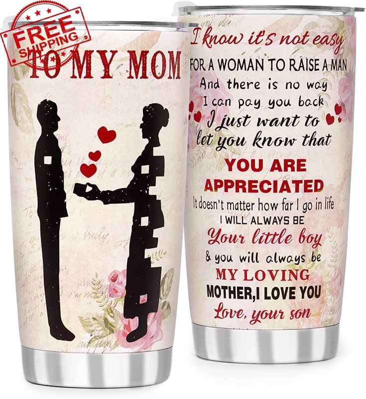 Photo 1 of COMOOO Mother's Day Gift Tumbler, Best Mom Ever 20oz Stainless Steel Tumbler, Gift Tumbler for Mother, Women, Wife from Son, Husband, Insulated Tumbler for Birthday