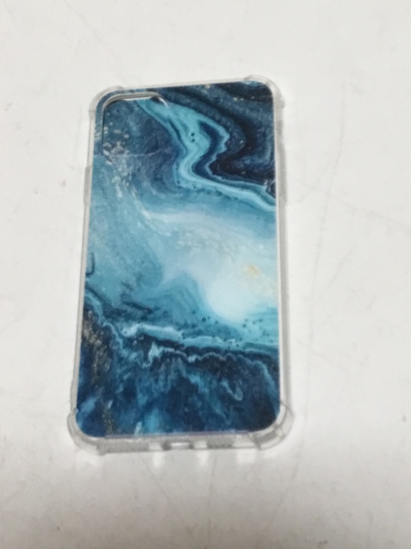 Photo 3 of Aesthetic Navy Blue Marble Pattern Clear Phone Case Compatible with iPhone 11 Pro Max,Trendy Design TPU Bumper Case Support Wireless Charging