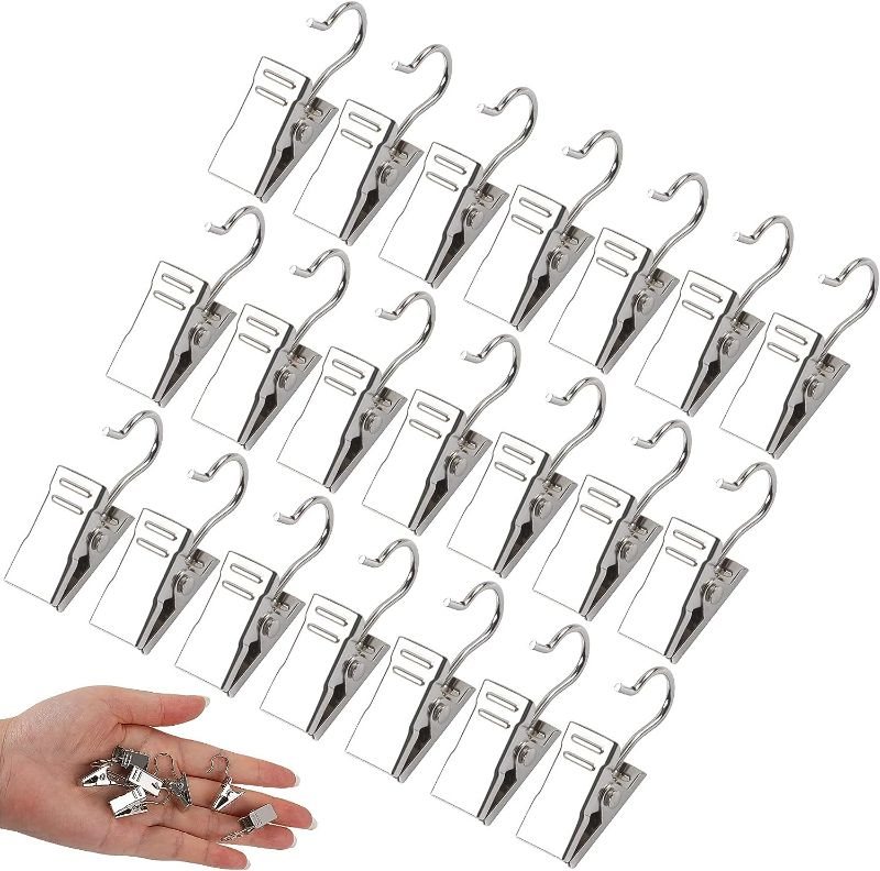 Photo 1 of  30 Pack Mini Heavy-Duty Hook Clip Set Curtain Clips for Photos Home Decoration Art Craft Display