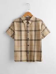 Photo 1 of Womens Flannel Plaid Shirt Button Down Shacket Cap Sleeve Casual Summer Blouse Tops Khaki (S/M)