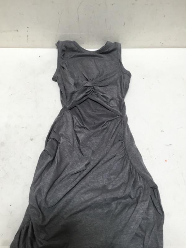 Photo 3 of Acelitt Women's 2023 Summer Sleeveless Tank Dresses Cut Out Twist Bodycon Wrap Party Evening Mini Dress X-Small Dark Grey 