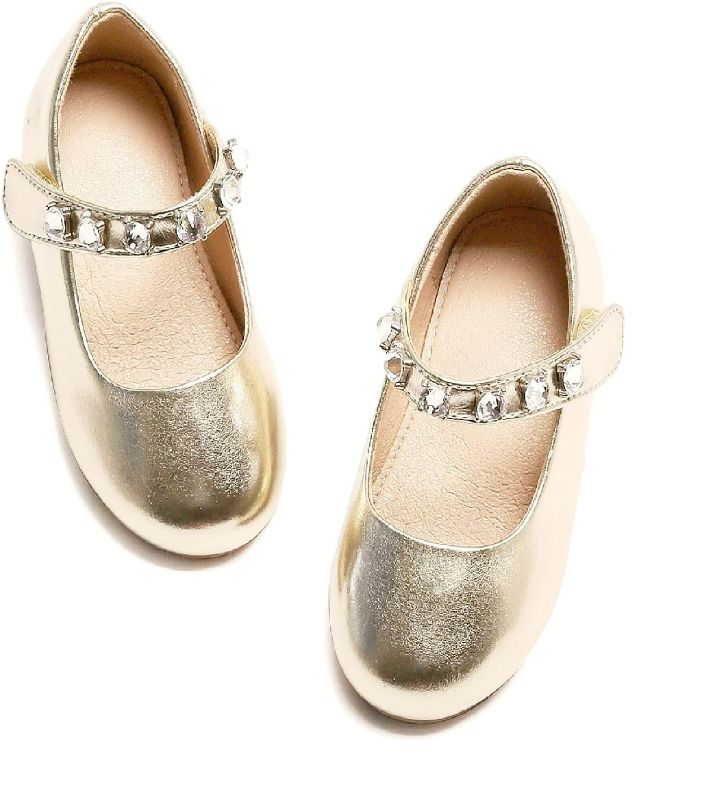 Photo 1 of THEE BRON Toddler Girls Princess Mary Jane Dress Party Shoes Flower Girl Ballerina Flats (Gold, 10M)

