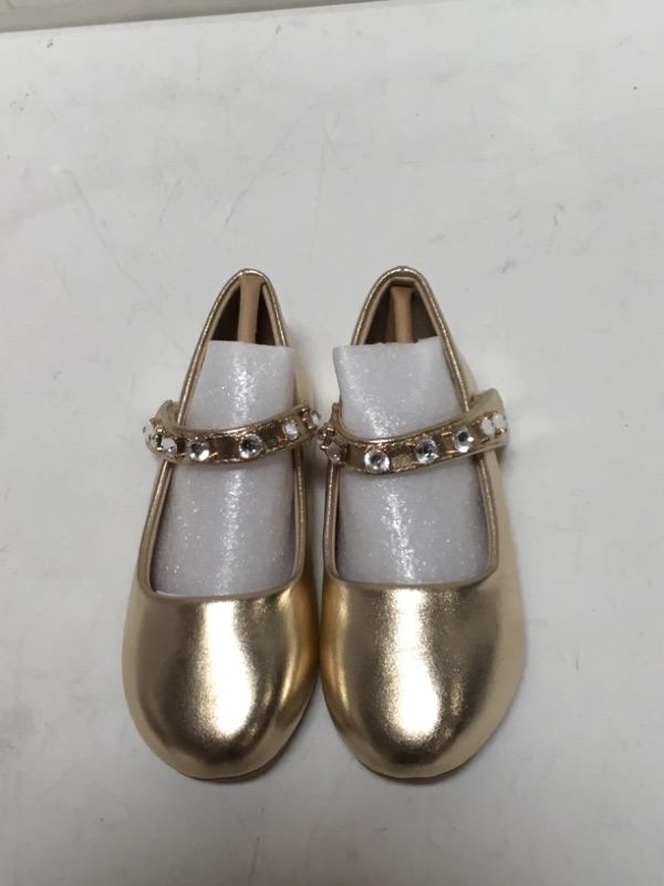 Photo 3 of THEE BRON Toddler Girls Princess Mary Jane Dress Party Shoes Flower Girl Ballerina Flats (Gold, 10M)
