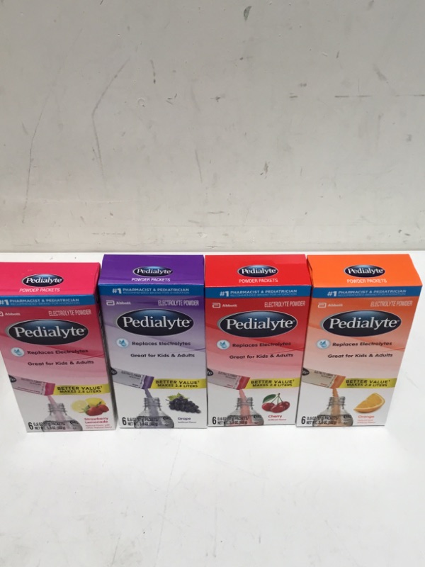 Photo 3 of Pedialyte Electrolyte Powder Packets, Variety Pack, Hydration Drink, 24 Single-Serving Powder Packets Variety 0.6 Ounce (Pack of 24)