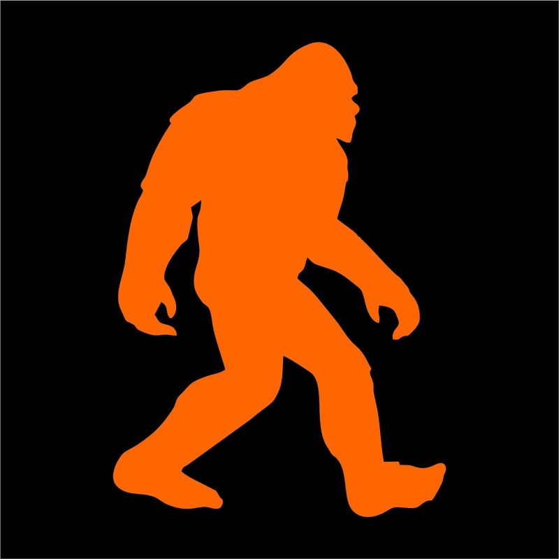 Photo 1 of Bigfoot Yeti Sasquatch Car Truck Wall Decal/Sticker - Multiple Sizes and Colors - Die Cut No Background (Orange, 4" Tall)