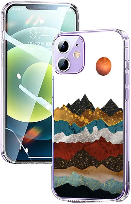 Photo 1 of Abstract Landscape Colorful Mountain Art Pattern Clear Phone Case Compatible with iPhone 11 Pro Max,Trendy Design TPU Bumper Case Support Wireless Charging