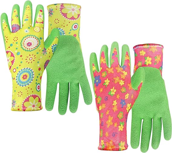 Photo 1 of WINUP 6 Pairs Gardening Work Gloves for Women, Thornproof Rubber Coated,Breathable Knit for Yard and Household Chores
