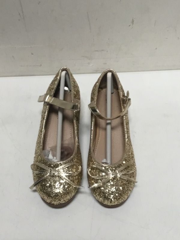 Photo 1 of Little Girls Dress Shoes-Low Medium Heel Bling Gold (12M)