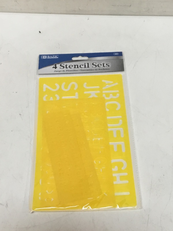 Photo 2 of 1 x Letter and Number Stencil Sets - Sizes 8, 10, 20, 30mm - Assorted Colors (YELLOW)