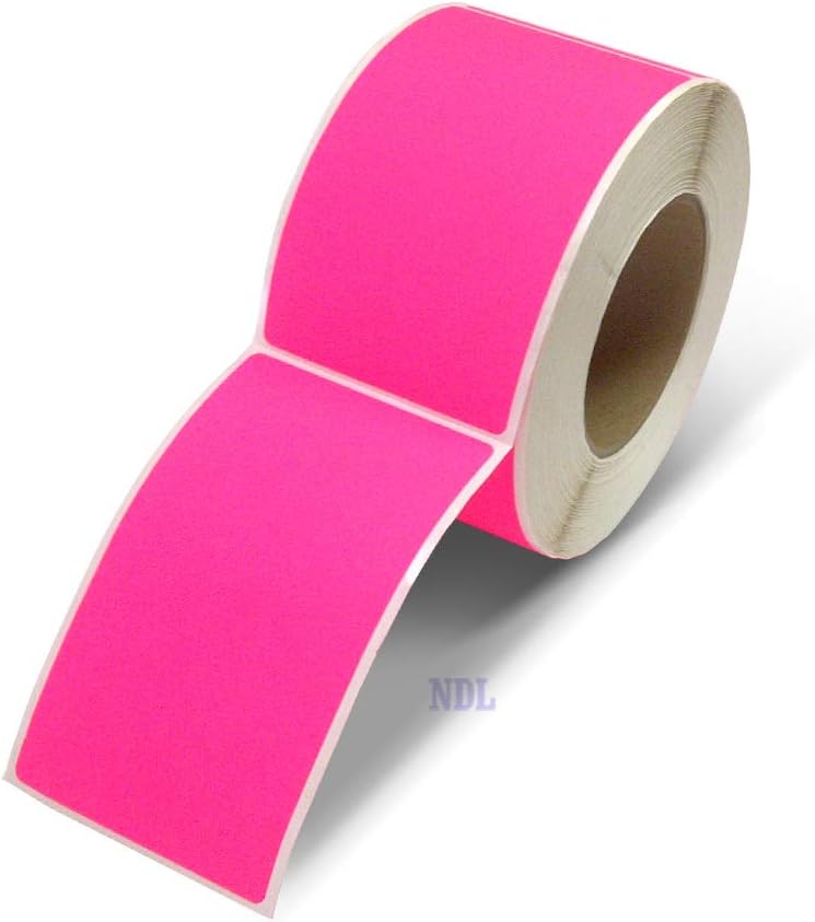 Photo 1 of PARLAIM 3" x 5" inch Rectangle Sticker Labels Adhesive Color-Code Stickers, 250PCS Tags for Business, School, Inventory, Fluorescent Pink