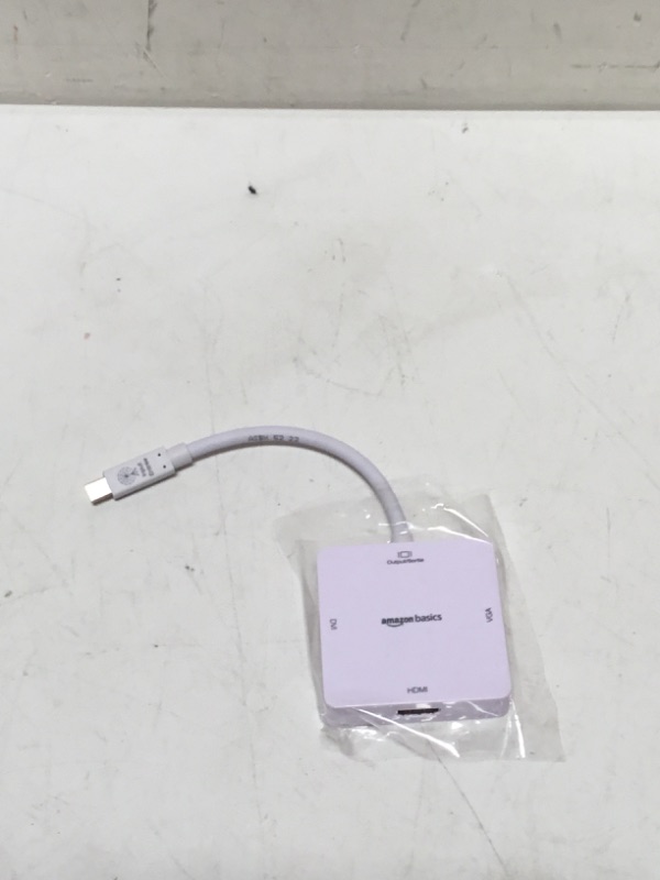 Photo 3 of Amazon Basics Mini DisplayPort (Thunderbolt 2) to HDMI DVI VGA Adapter - White White 1-Pack