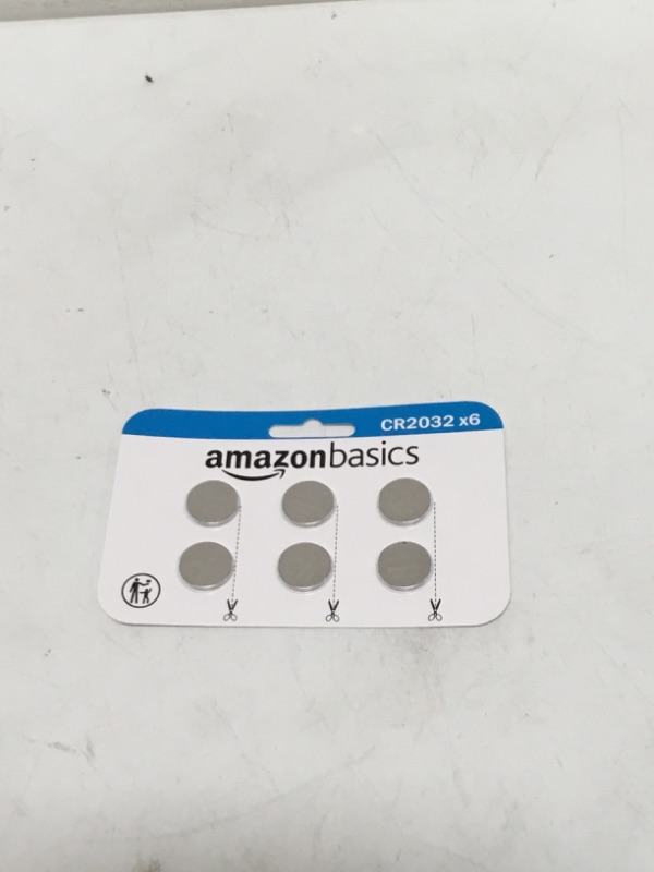 Photo 2 of Amazon Basics CR2032 Lithium Coin Cell Battery, 3 Volt, Long Lasting Power, Mercury Free - Pack of 6 6 Count (Pack of 1) CR2032