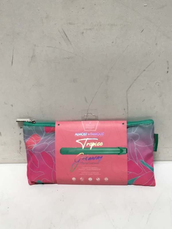 Photo 2 of Almost Famous Tropico Getaway 0.5 inches Mini Tourmaline & Ceramic Hair Straightener Flat Iron with Stunning Travel Bag with Set Temperature, All Hairstyles (Watermellow)